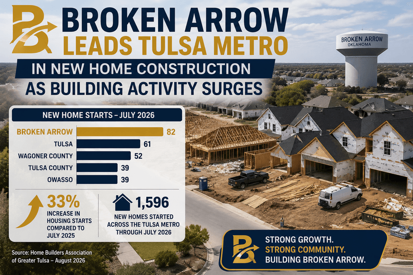 Broken Arrow Tops Tulsa Metro in New Home Construction